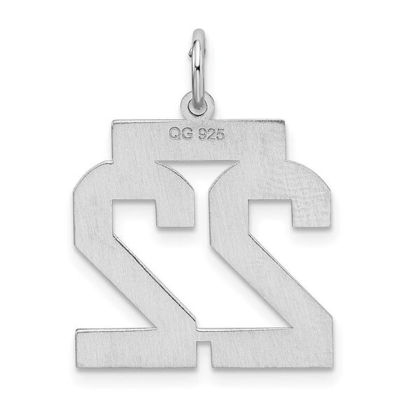Sterling Silver, Jersey Collection, Medium Number 22 Pendant